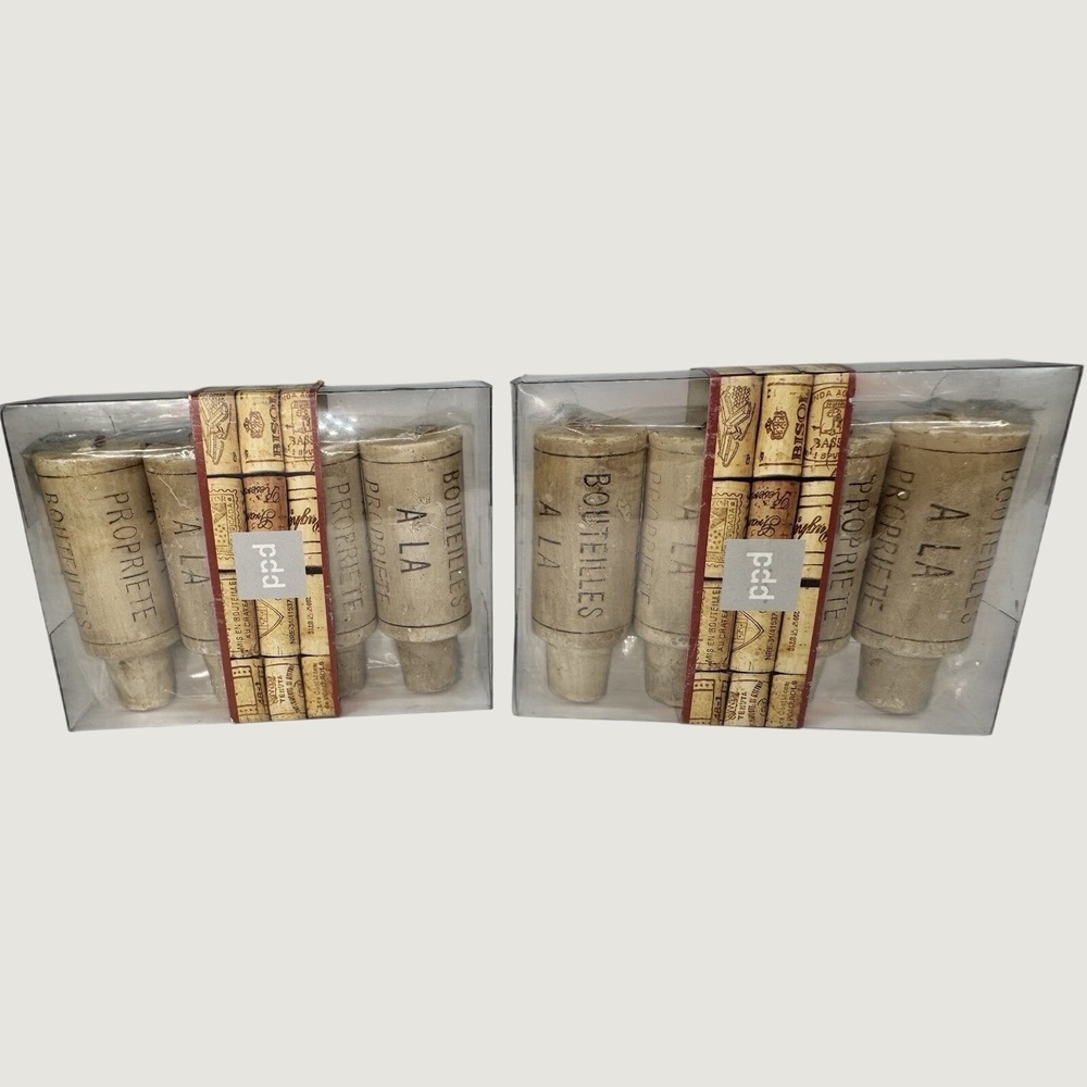 NEW Set of 8 Wine Bottle Cork Candles BY PPD (2 Boxes Of 4)  Bottle Topper Bar